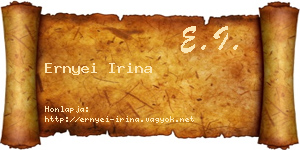 Ernyei Irina névjegykártya